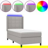  Box spring s madracem LED svjetlosivi 100x200 cm tkanina | shoptok.hr