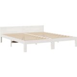 Posteljni okvir brez vzmetnice bel 180x200 cm trdna borovina | Shoptok.si