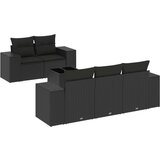  6-dijelni set vrtnih sofa s jastucima crni od poliratana | shoptok.hr