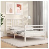 vidaXL Okvir za krevet s uzglavljem crni 100x200 cm od masivnog drva | shoptok.hr