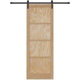  Klizna vrata Prirodna i crna 83 x 232 cm Masivna borovina | shoptok.hr