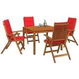  Set za blagovanje u vrtu od 5 dijelova 5 kom. Prirodna | shoptok.hr