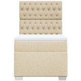 Krevet s oprugama i madracem krem 90 x 200 cm od tkanine | shoptok.hr
