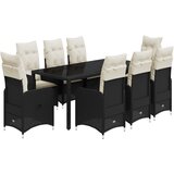 vidaXL 9-dijelni vrtni bistro set od poliratana s jastucima crni | shoptok.hr