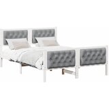 Krevetna konstrukcija s uzglavljem Svijetlo siva 140 x 200 cm Bijela | shoptok.hr