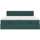  Otomanski posteljni okvir z vzmetnicami zelen 200x200cm žamet, (21873205) | Shoptok.si