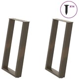 vidaXL Noge za blagovaonski stol U-oblik 2 kom Prirodni čelik 60 x (72-73) cm Čelik | shoptok.hr