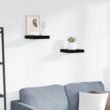  Plutajuće zidne police 2 kom sjajne crne 23 x 23,5 x 3,8 cm MDF | Eponuda.ba
