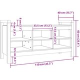  Klupa za hodnik Crna 110x40x60 cm od masivne borovine | Eponuda.ba