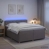  Boxspring krevet s madracem Sivosmeđa 200 x 200 cm Tkanina | shoptok.hr