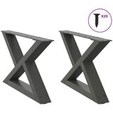 Furnova Noge kavne mizice 2 kosa Antracit 50x(30-31,3) cm Jeklo, (21914443) Cene