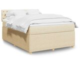  Krevet s oprugama i madracem krem 140x200 cm od tkanine | shoptok.hr