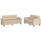  2-dijelni set sofa s jastucima krem od mikrovlakana | shoptok.hr