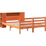 vidaXL Krevet s regalom za knjige bez madraca 160x200 cm od borovine | shoptok.hr