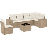 Maison Chic Seti vrtnega pohištva - Vrtna garnitura - Vrtni pohištvo set 7-delna z blazinami bež poli ratan, (21804526) | Shoptok.si