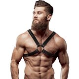 Fetish Submissive Attitude Eco Leather Crossed Chest Strap Harness Men Black Cijene