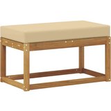  Vanjska stolica klupa s jastukom Prirodna 79 x 43 x 37 cm - Prirodno i bež 80 cm Otvoreno područje nogu | shoptok.hr