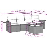 vidaXL 5-dijelni set vrtnih sofa s jastucima poliratan smeđi | shoptok.hr