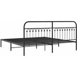  Metalni okvir za krevet s uzglavljem crni 200x200 cm | shoptok.hr