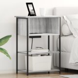 vidaXL Nočna omarica Siva sonoma 55 x 31 x 76 cm Konstruiran les | Shoptok.si