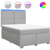 Maison Chic Box spring posteljni - Vzmetna postelja z vzmetnico svetlo siv 140x190 cm blago SL24548, (21890126) | Shoptok.si