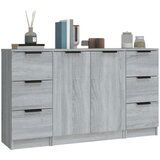  Komoda 3 kosi siva sonoma inženirski les, (20955314) | Shoptok.si
