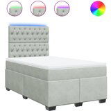  The Living Store Box spring postelja z vzmetnico svetlo siva 120x200 cm žamet - Box Spring Postelja, (21489414) | Shoptok.si