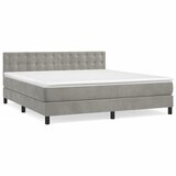 The Living Store Box spring postelja z vzmetnico svetlo siva 180x200 cm žamet - Box Spring Postelja, (21488462) | Shoptok.si