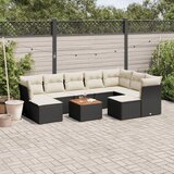  10-dijelni set vrtnih sofa s jastucima crni od poliratana | shoptok.hr