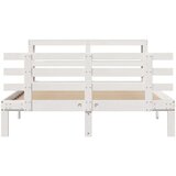  Posteljni okvir z vzglavjem bel 135x190 cm trdna borovina, (21304090) | Shoptok.si