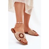 Boto Womens Flat Heeled Sandals With Buckle Beige Lanoni | ePonuda.com