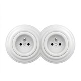  Reblig - Dupla retro zidna utičnica sa okvirom, 230 V, snežno bela | Eponuda.com