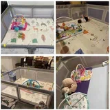 KOMPLET Ogradica za bebe JOY 120*180 cm + Sklopiva podloga PLAYTIME