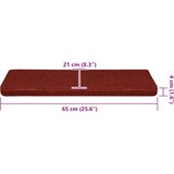  Prostirke za stepenice, samoljepljive, 30 kom, 65x21x4 cm, bordo crvene, pravokutni rub | shoptok.hr
