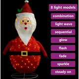  Ukrasna božićna figura Djeda Mraza LED luksuzna tkanina 120 cm | shoptok.hr
