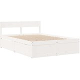 vidaXL Okvir za krevet s ladicama bijeli 120x200cm od masivne borovine | shoptok.hr