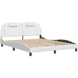  The Living Store Posteljni okvir z vzglavjem bel 160x200 cm umetno usnje - Posteljni Okvir, (21496743) | Shoptok.si