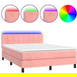 The Living Store Box spring postelja z vzmetnico LED roza 80x200 cm žamet - Box Spring Postelja, (21492027) | Shoptok.si