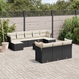 vidaXL 11-dijelni set vrtnih sofa od poliratana s jastucima crni | shoptok.hr