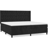  S oprugama i madracem crni 200x200 cm baršunasti | shoptok.hr