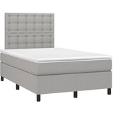 vidaXL Boxspring postelja z vzmetnico svetlo siva 120x190 cm blago, (21128370) | Shoptok.si