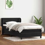 vidaXL Box spring postelja z vzmetnico črna 80x220 cm žamet | Shoptok.si