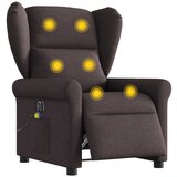 vidaXL Električni masažni naslanjač temno rjavo blago, (21824343) | Shoptok.si