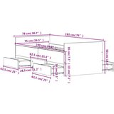  Kreveta s uzglavljem i podnožjem boja hrasta 75 x 190 cm | shoptok.hr