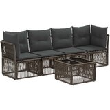 vidaXL Vrtna sedežna garnitura 5 pcs Siva poli ratan, (5000269557) | Shoptok.si