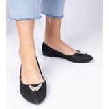 D/CEO marka niezdefiniowana Black glitter ballet flats with butterfly Denny Cene