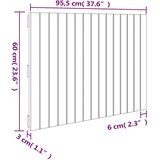  Zidno uzglavlje sivo 95,5x3x60 cm od masivne borovine | shoptok.hr