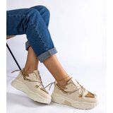 Gemre Beige women's sneakers with glitter Agar | Shoptok.si