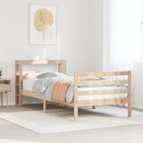 Maison Chic Posteljni okvir - Enojna postelja - Postelja za odrasle z vzglavjem 100x200 cm trdna borovina, (21693397) | Shoptok.si