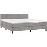  Box spring postelja z vzmetnico svetlo siva 160x200 cm žamet, (20902436) | Shoptok.si